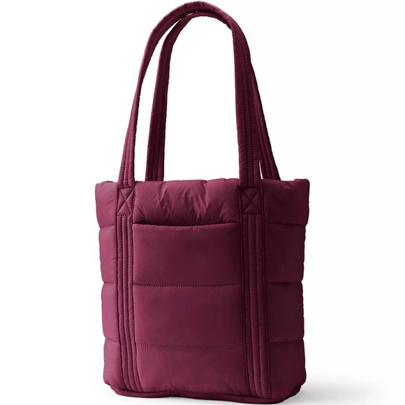 Lands' End Handbags - Land's End Burgundy Wanderweight Ultralight Packable Tote Bag/NWOT